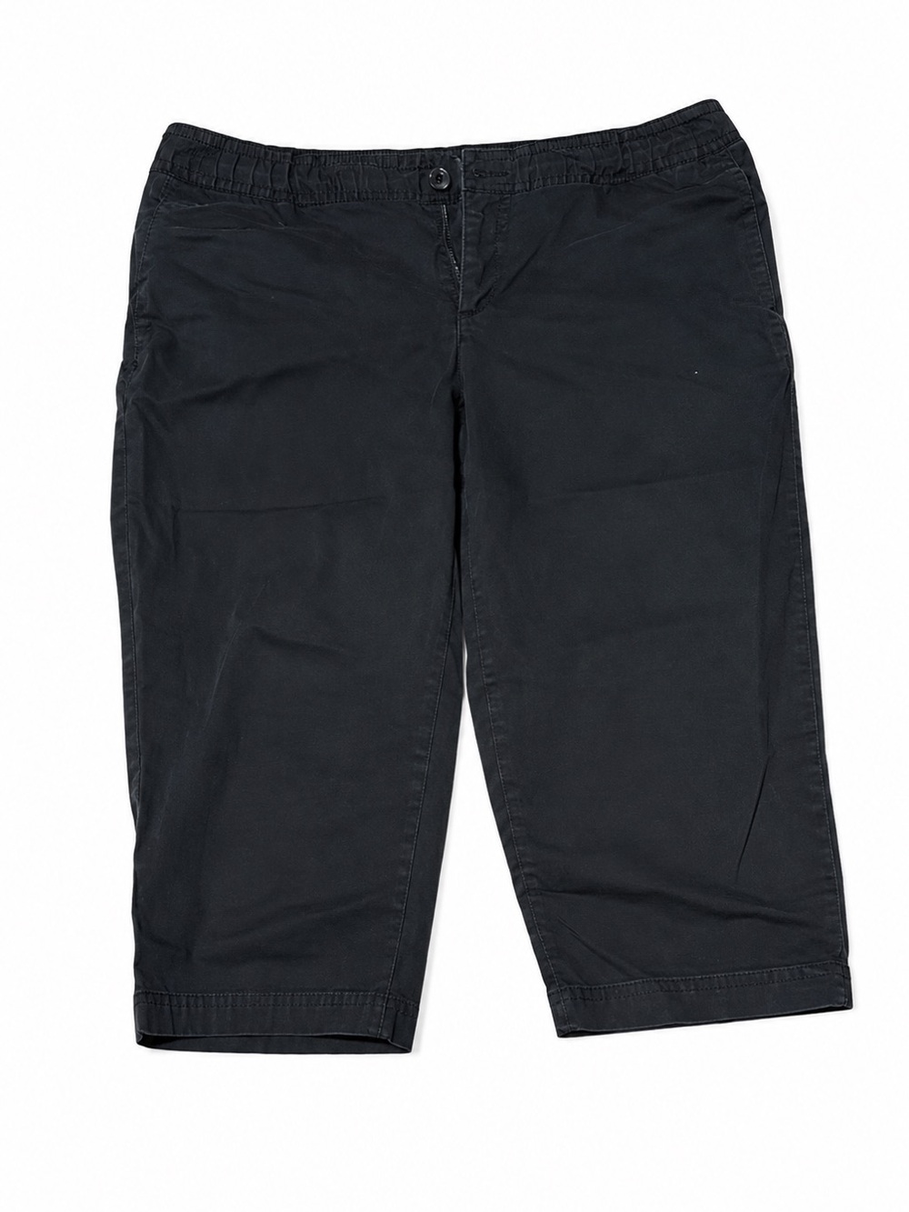 St John's Bay Womens Plus Sz 18W Black Stretch Capri Pants Mid Rise Secretly